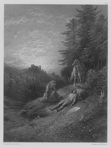 Enid cuida a Geraint de Gustave after Dore
